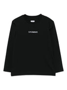 T-shirt per bambino C.P. Company Kids nera con logo - Rubino Kids