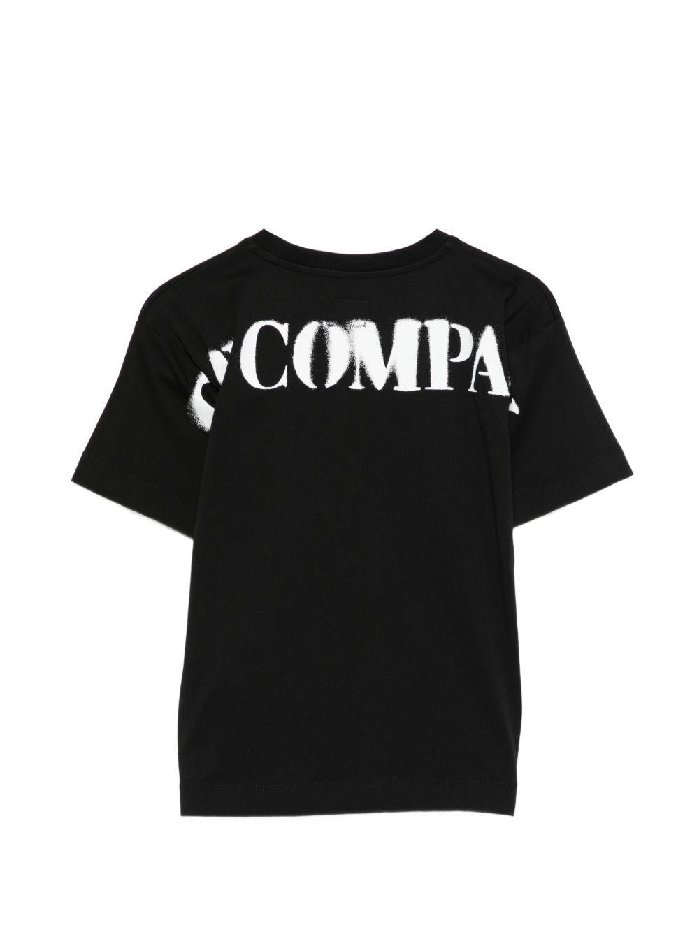 T-shirt per bambino C.P. Company Kids nero con logo - Rubino Kids