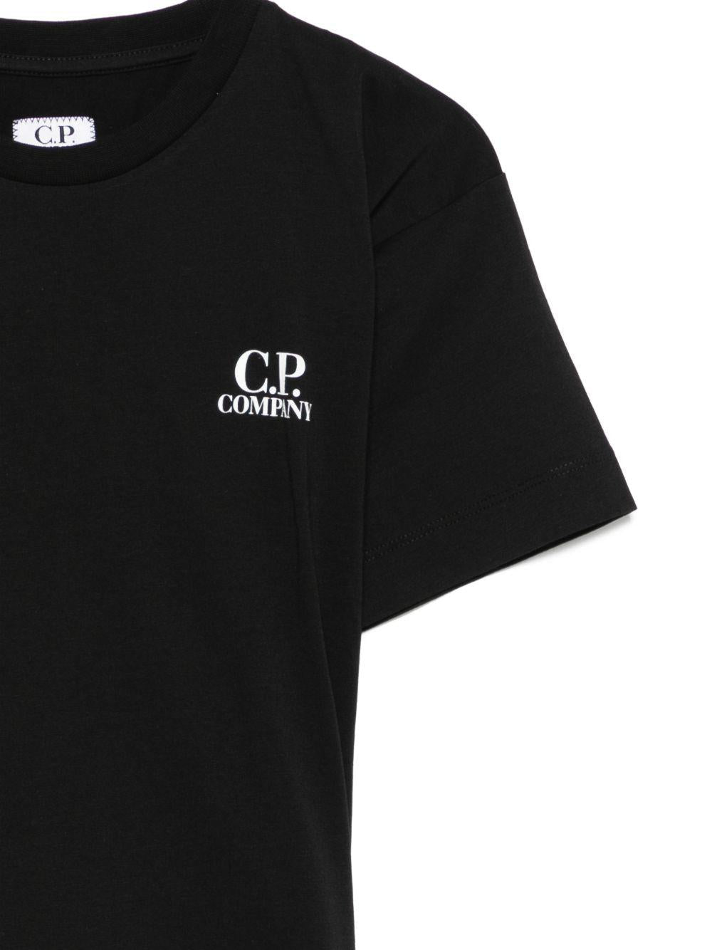 T-shirt per bambino C.P. Company Kids nero con logo - Rubino Kids