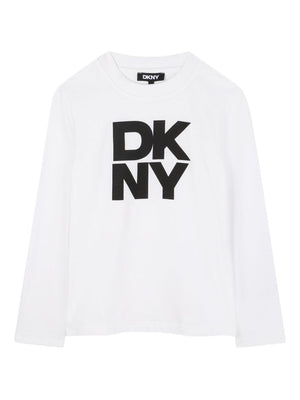 White DKNY Kids t-shirt with logo