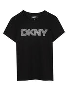 T-shirt per bambino Dkny Kids nera con logo - Rubino Kids