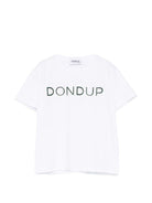 T-shirt per bambino DONDUP Kids bianco con logo sul davanti - Rubino Kids
