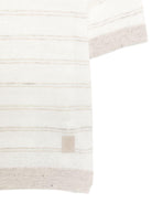 T-shirt per bambino Eleventy Kids beige con design a righe - Rubino Kids