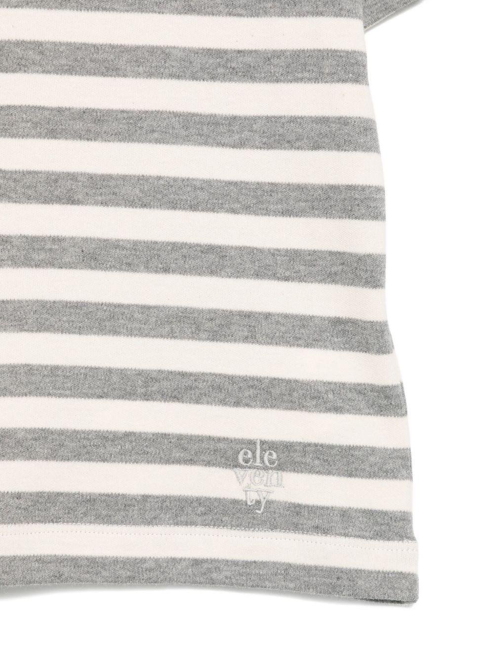 T-shirt per bambino Eleventy Kids grigia con strisce orizzontali - Rubino Kids