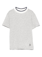 T-shirt per bambino Eleventy Kids grigio con dettaglio logo - Rubino Kids