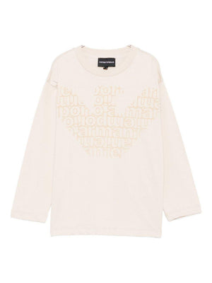 Emporio Armani Kids beige t-shirt for boys with eagle logo
