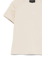 T-shirt per bambino Emporio Armani Kids beige con maniche raglan - Rubino Kids