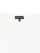 T-shirt per bambino Emporio Armani Kids bianca con logo aquila - Rubino Kids