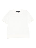 T-shirt per bambino Emporio Armani Kids bianca con logo aquila - Rubino Kids