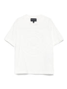T-shirt per bambino Emporio Armani Kids bianca con logo in rilievo - Rubino Kids