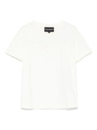 T-shirt per bambino Emporio Armani Kids bianca con logo - Rubino Kids