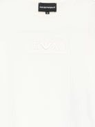 T-shirt per bambino Emporio Armani Kids bianca con logo - Rubino Kids