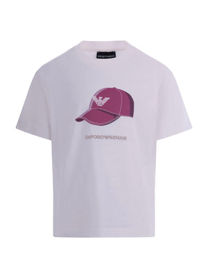Emporio Armani Kids white T-shirt with graphic print on the front