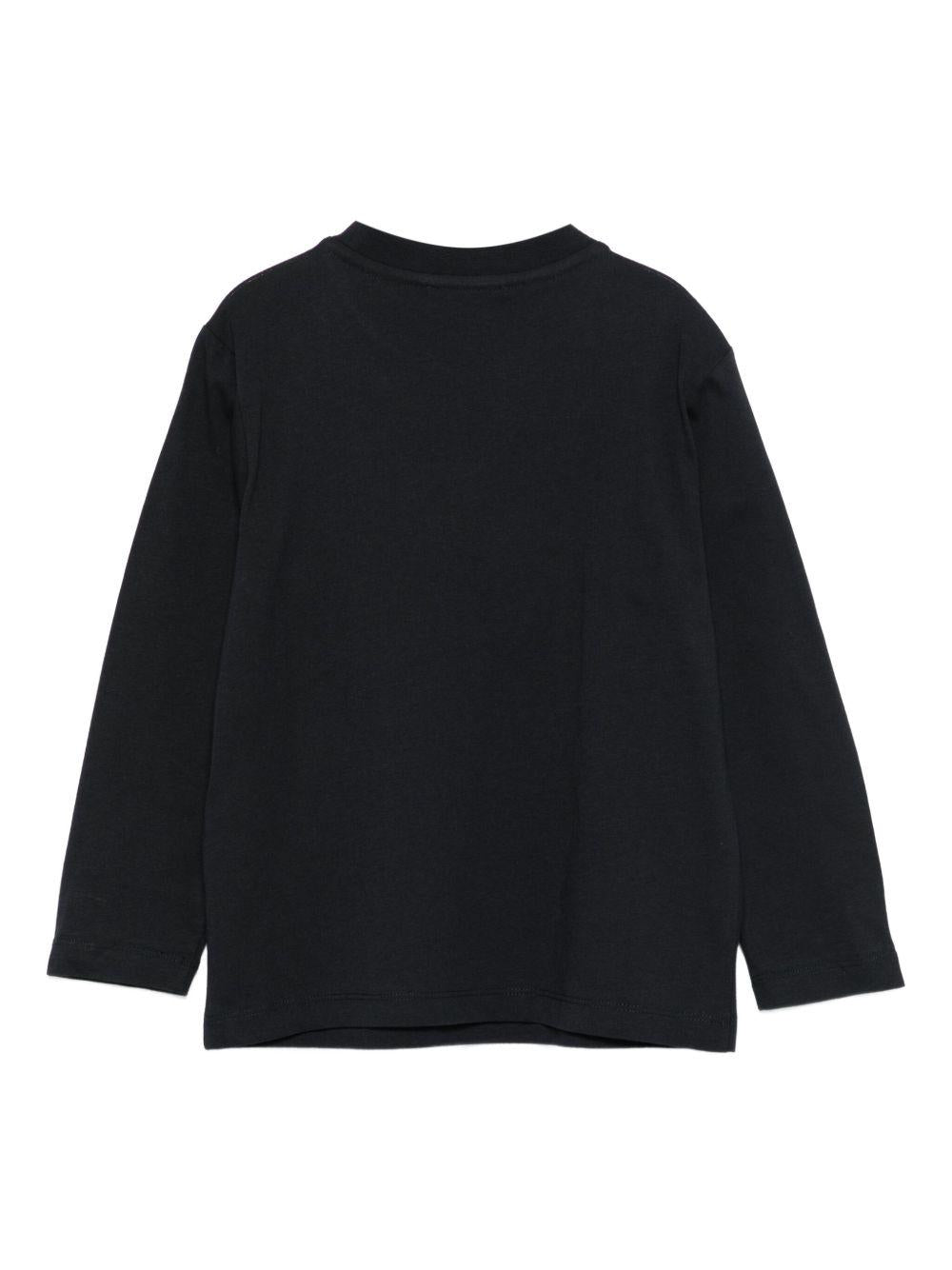 T-shirt per bambino Emporio Armani Kids blu con logo aquila - Rubino Kids