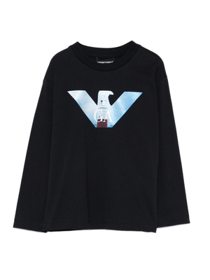 Emporio Armani Kids blue T-shirt with logo on the front