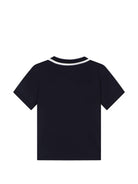 T-shirt per bambino Emporio Armani Kids blu con logo sul davanti - Rubino Kids
