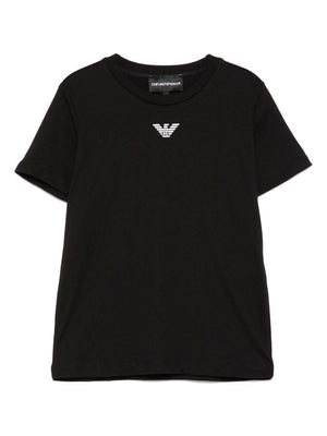 Emporio Armani Kids black T-shirt with logo on the front