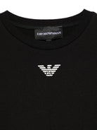 T-shirt per bambino Emporio Armani Kids nera con logo sul davanti - Rubino Kids
