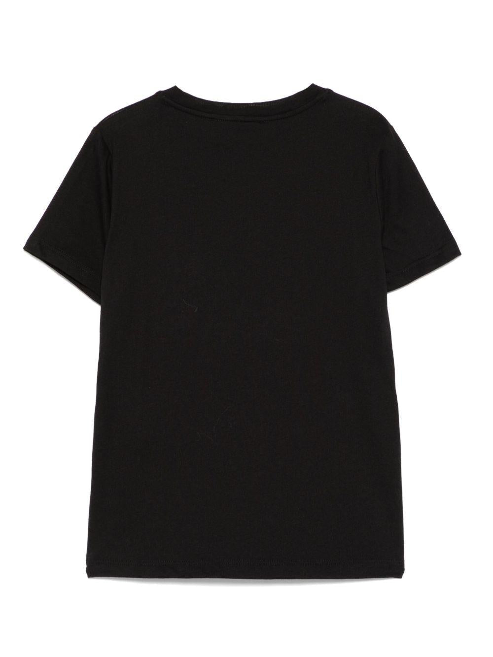 T-shirt per bambino Emporio Armani Kids nera con logo sul davanti - Rubino Kids