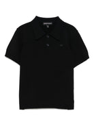 T-shirt per bambino Emporio Armani Kids nera con polsini a coste - Rubino Kids