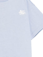 T-shirt per bambino Etro Kids azzurra con logo ricamato - Rubino Kids