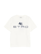 T-shirt per bambino Etro Kids beige con logo sul davanti - Rubino Kids
