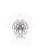 T-shirt per bambino Etro Kids bianca con stampa polpo - Rubino Kids