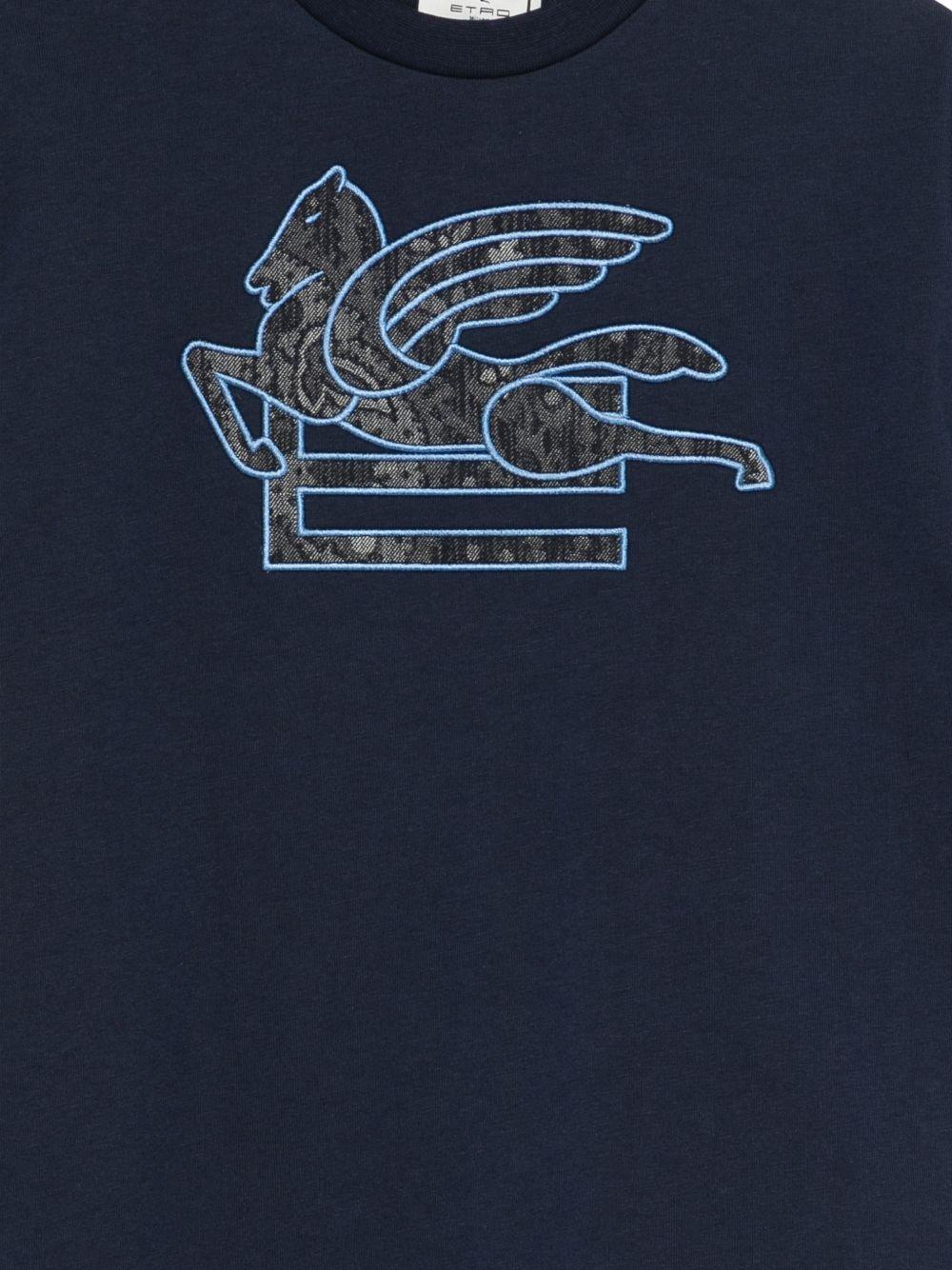 T-shirt per bambino Etro Kids blu con logo applicato - Rubino Kids