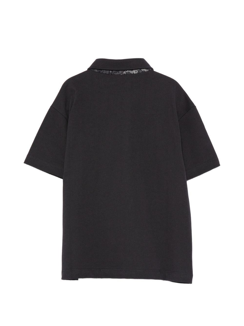 T-shirt per bambino Etro Kids nera con colletto stile polo - Rubino Kids