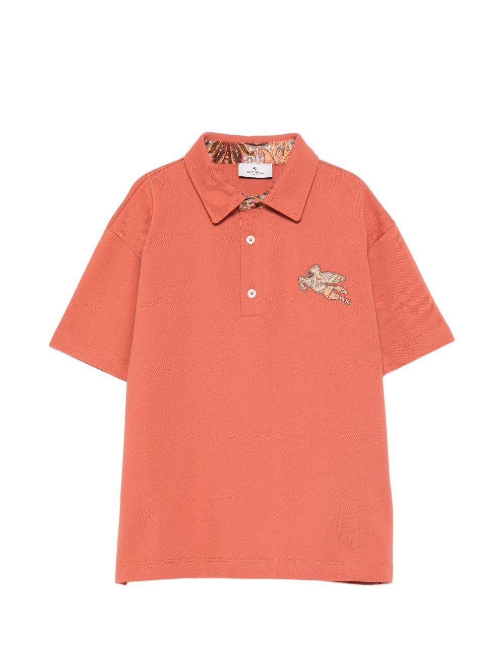 T-shirt per bambino Etro Kids rossa con colletto stile polo - Rubino Kids