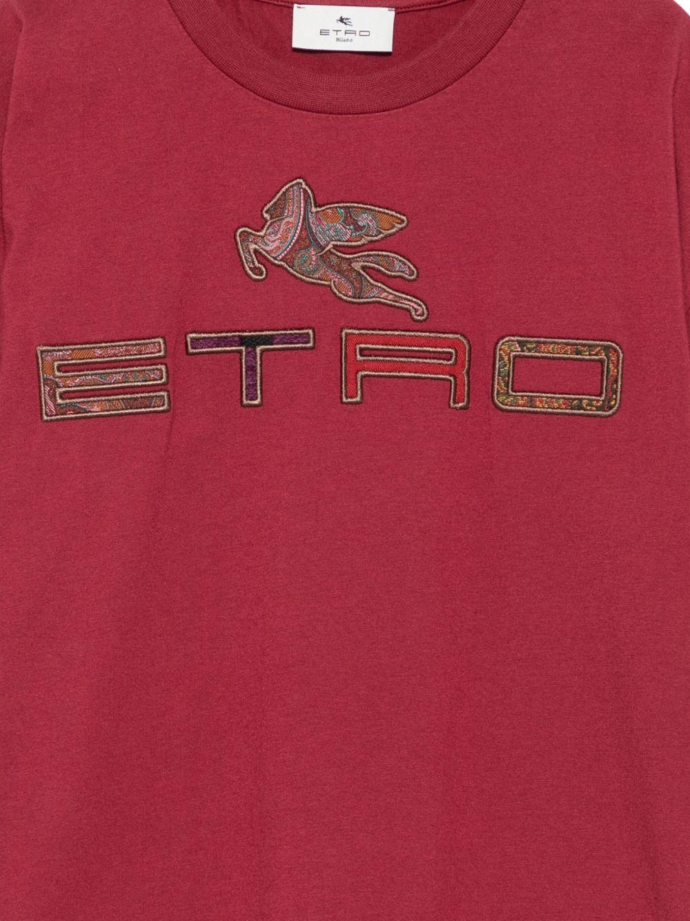 T-shirt per bambino ETRO KIDS rossa con logo sul davanti - Rubino Kids