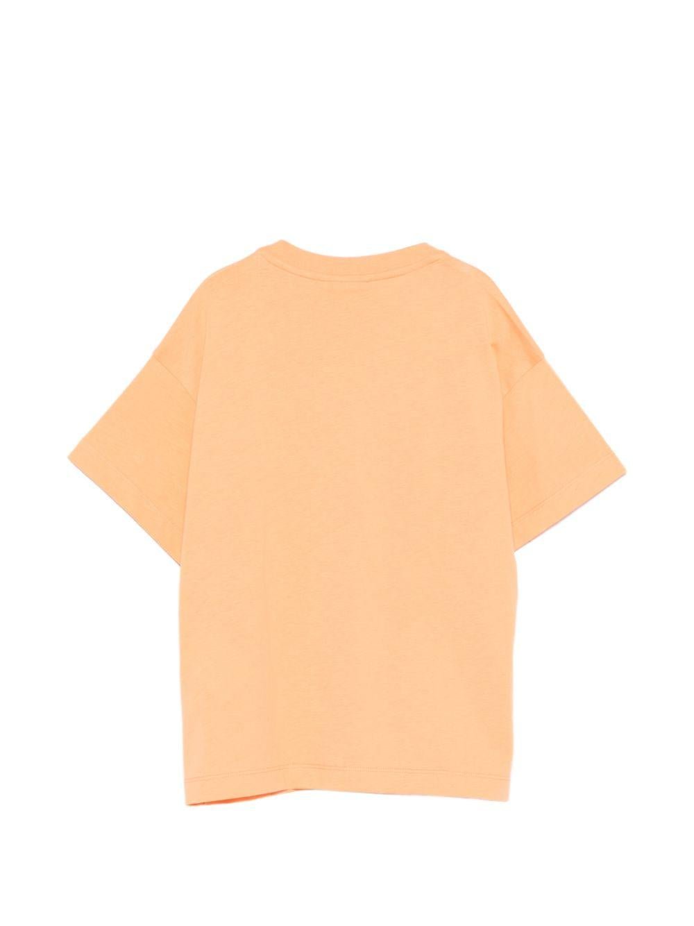 T-shirt per bambino Fendi Kids arancione con logo sul davanti - Rubino Kids