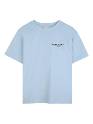 Givenchy Kids light blue T-shirt with logo on the front