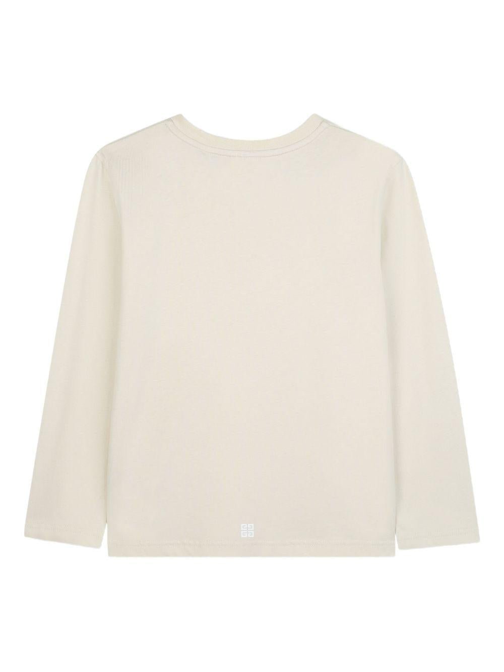 T-shirt per bambino Givenchy Kids beige con scritta con logo - Rubino Kids