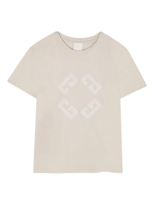 Givenchy Kids beige T-shirt with logo print for boys