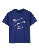 T-shirt per bambino Givenchy Kids blu con stampa logo bianco a lettere - Rubino Kids