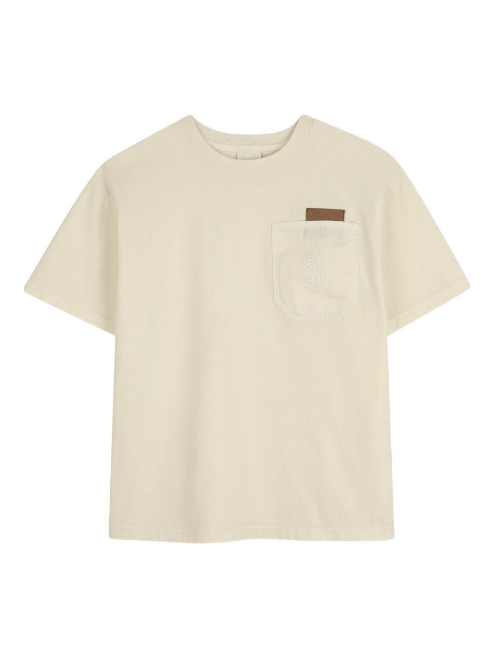 T-shirt per bambino Givenchy Kids color crema con taschino - Rubino Kids