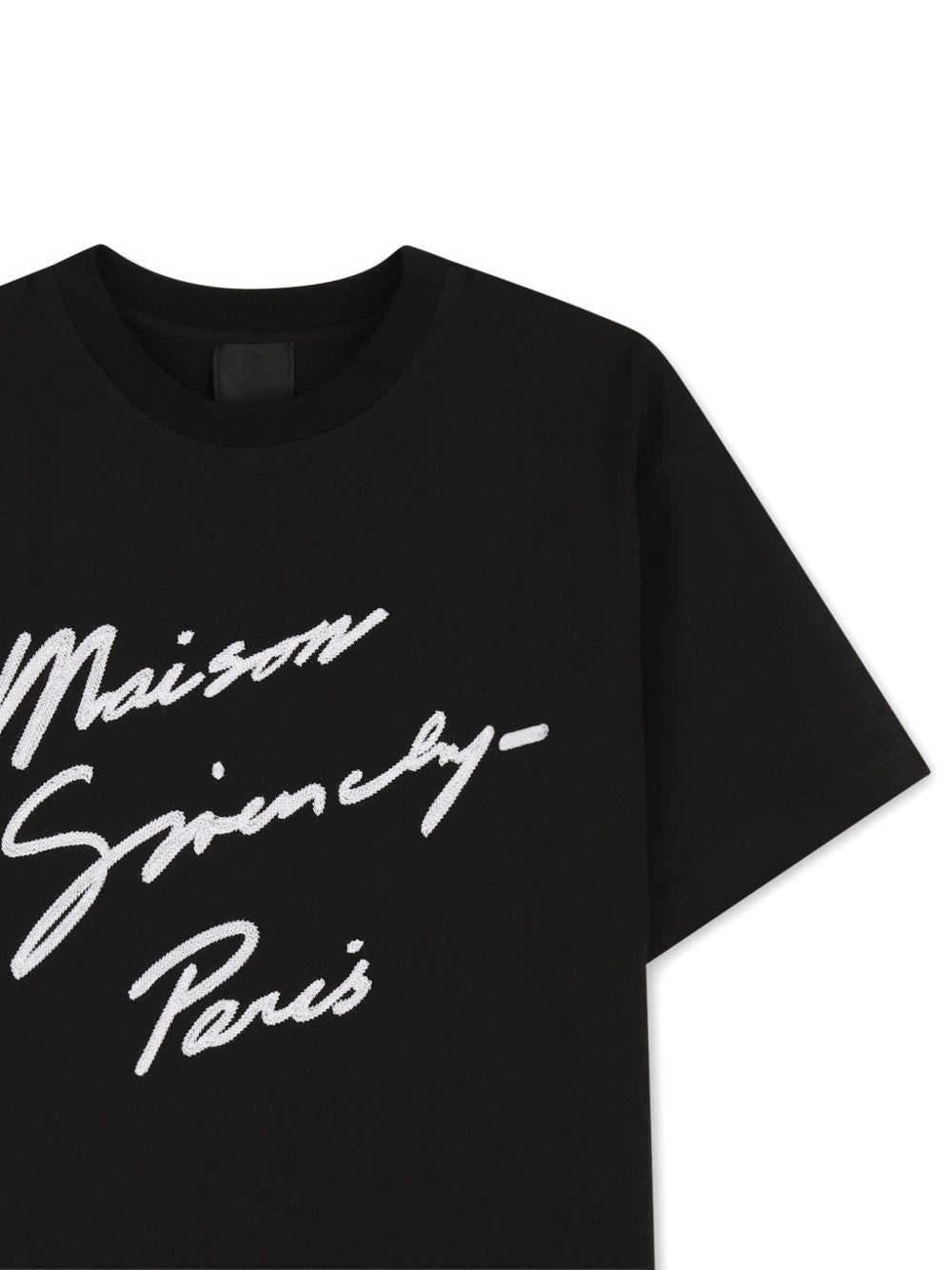 T-shirt per bambino Givenchy Kids nera con logo - Rubino Kids