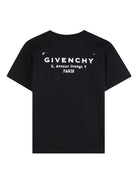 T-shirt per bambino Givenchy Kids nera con stampa logo sul davanti - Rubino Kids