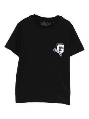 T-shirt per bambino Givenchy Kids nera con toppa con logo ricamato