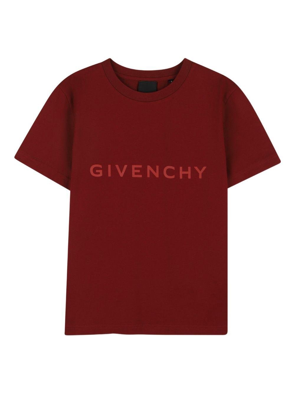 T-shirt per bambino Givenchy Kids rossa con logo frontale - Rubino Kids