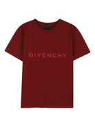 T-shirt per bambino Givenchy Kids rossa con logo frontale - Rubino Kids