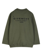 T-shirt per bambino Givenchy Kids verde cachi a maniche lunghe - Rubino Kids
