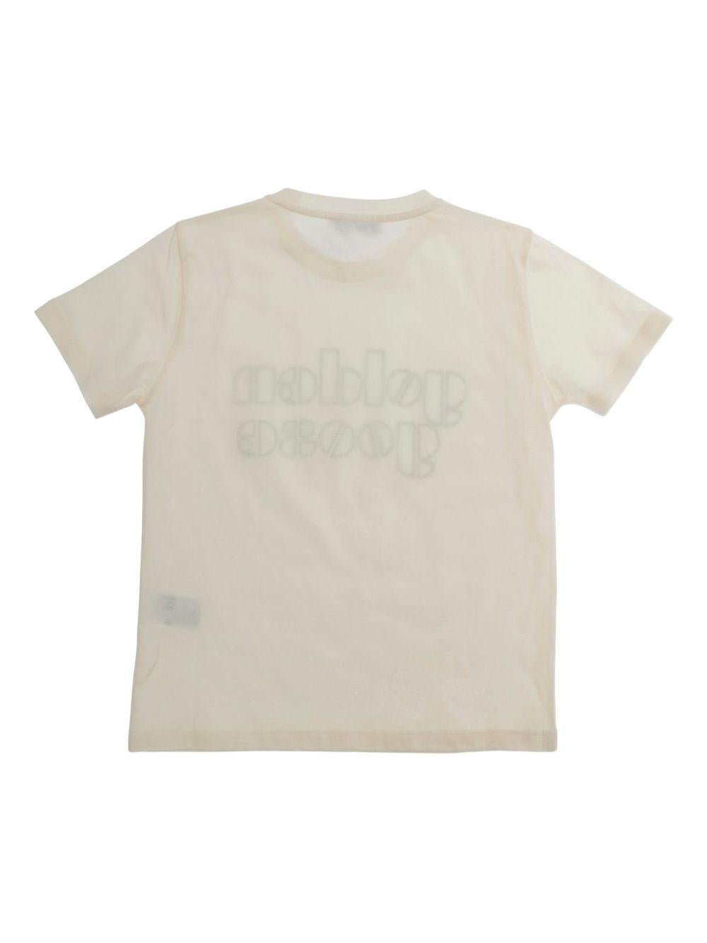 T-shirt per bambino Golden Goose Kids beige con logo - Rubino Kids