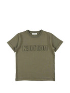 T-shirt per bambino Golden Goose Kids verde con logo sul davanti - Rubino Kids