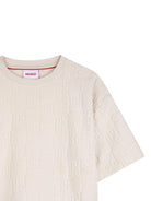 T-shirt per bambino Hugo Kids beige con logo sul davanti - Rubino Kids