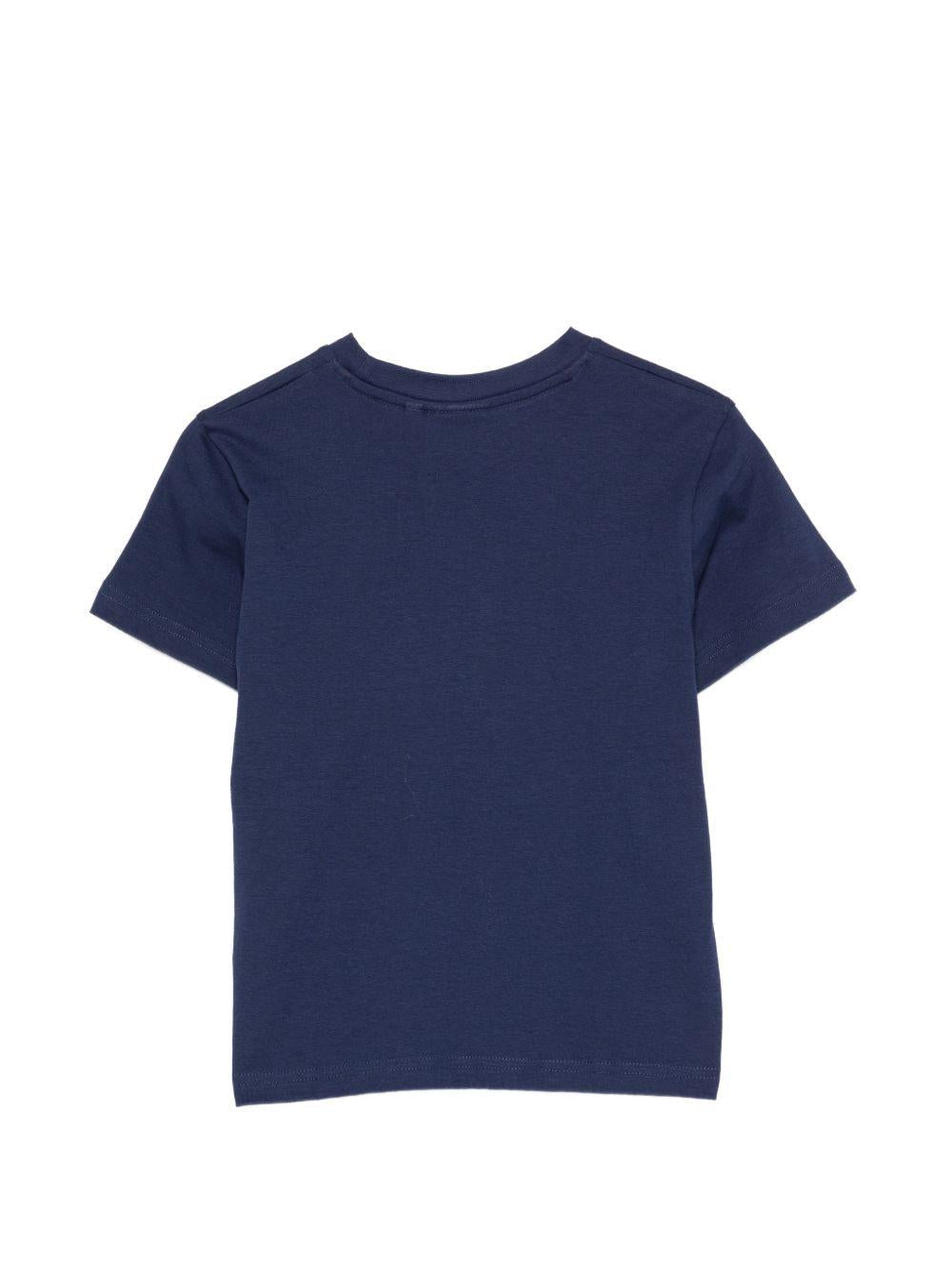 T-shirt per bambino Hugo Kids blu con logo sul davanti - Rubino Kids