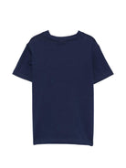 T-shirt per bambino Hugo Kids blu con logo sul davanti - Rubino Kids