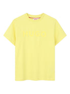 T-shirt per bambino Hugo Kids gialla con logo goffrato - Rubino Kids