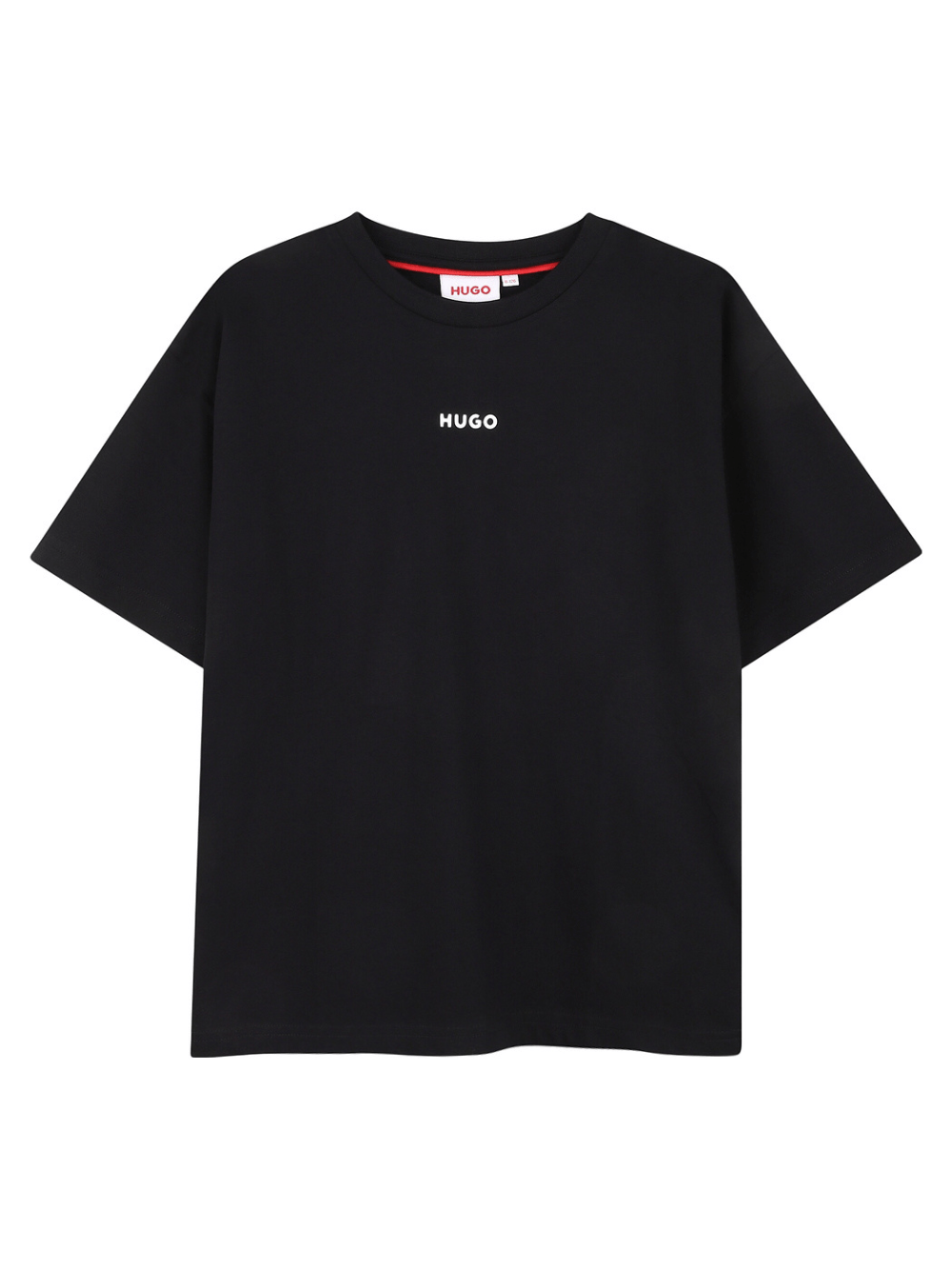 T-shirt per bambino Hugo Kids nera con logo sul davanti - Rubino Kids